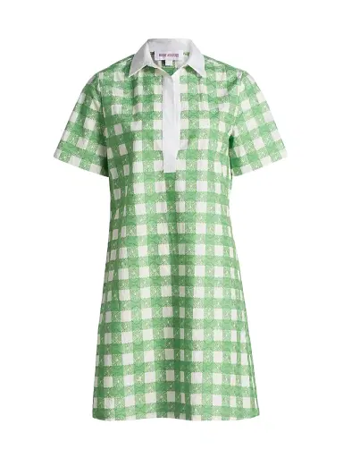 Rosie Assoulin Women's Rugby Checked Cotton Minidress | Thumbnail 1 Rosie Assoulin Women's Rugby Checked Cotton Minidress | Thumbnail 1