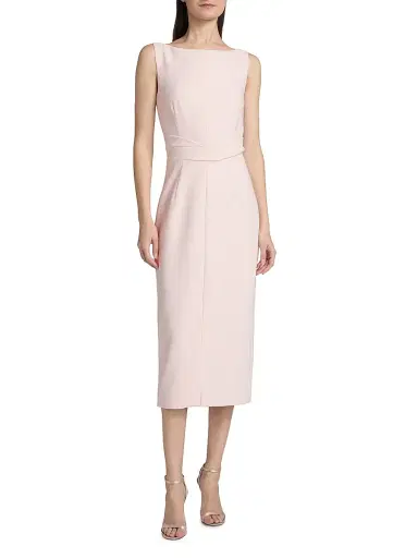 PRABAL GURUNG Women's Stretch Crepe Boatneck Sheath Dress - Petal Pink - Size 8 | Thumbnail 3 PRABAL GURUNG Women's Stretch Crepe Boatneck Sheath Dress - Petal Pink - Size 8 | Thumbnail 3