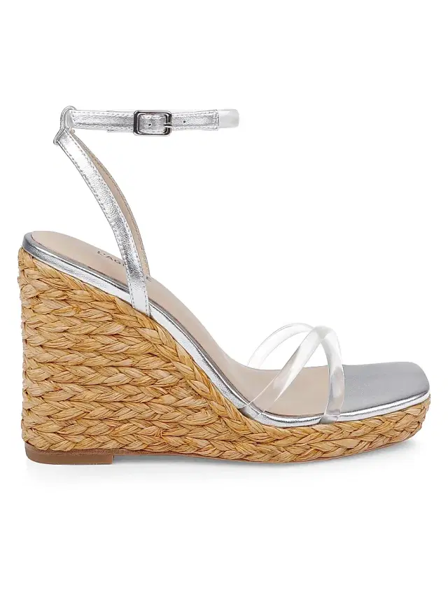 L'AGENCE Women's Malone 110MM Espadrille Wedge Sandals - Silver