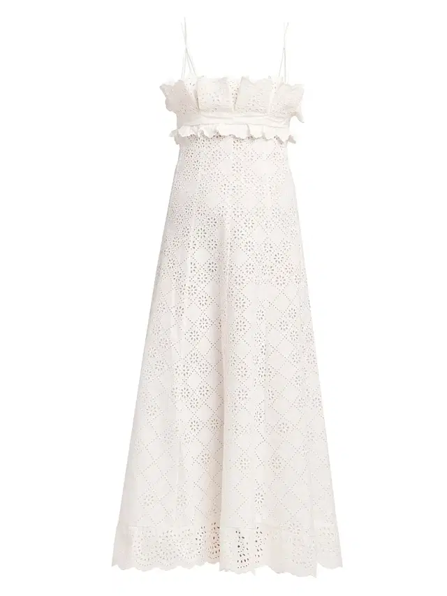 Women's Cotton-Blend Sleeveless Maxi Dress - White