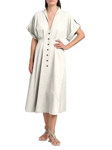 Alberta Ferretti Women's Fit & Flare Midi-Shirtdress | Thumbnail 2 Alberta Ferretti Women's Fit & Flare Midi-Shirtdress | Thumbnail 2