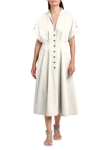 Alberta Ferretti Women's Fit & Flare Midi-Shirtdress | Thumbnail 3 Alberta Ferretti Women's Fit & Flare Midi-Shirtdress | Thumbnail 3