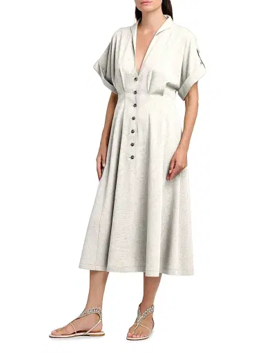 Alberta Ferretti Women's Fit & Flare Midi-Shirtdress | Thumbnail 4 Alberta Ferretti Women's Fit & Flare Midi-Shirtdress | Thumbnail 4