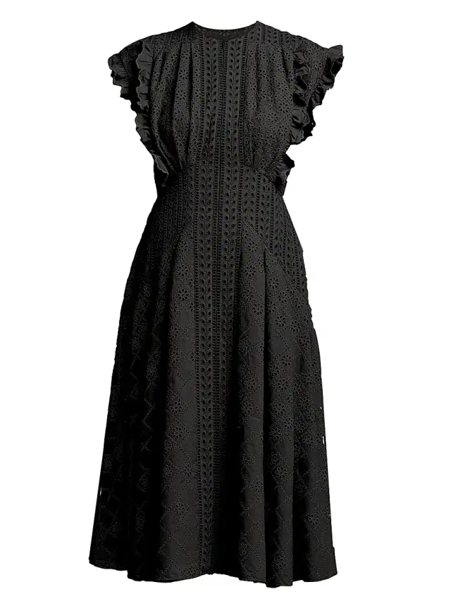 Alberta Ferretti Women's Broderie Anglaise Fit & Flare Midi-Dress