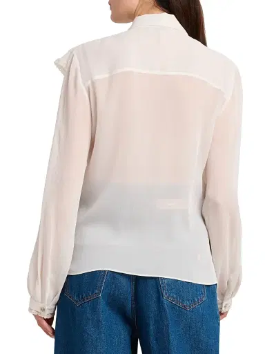 Alberta Ferretti Women's Ruffled Button-Front Blouse | Thumbnail 5 Alberta Ferretti Women's Ruffled Button-Front Blouse | Thumbnail 5