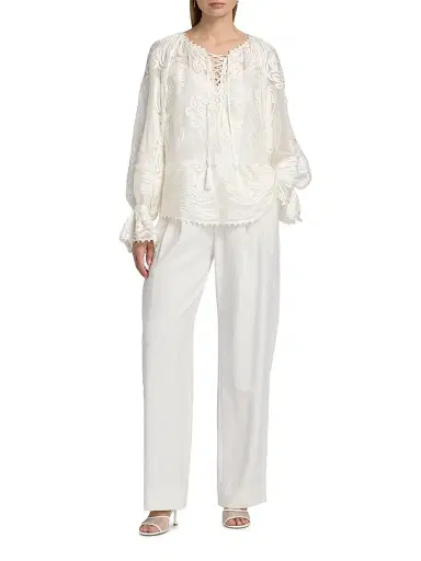 Kobi Halperin Women's Florence Embroidered Sheer Blouse | Thumbnail 2 Kobi Halperin Women's Florence Embroidered Sheer Blouse | Thumbnail 2