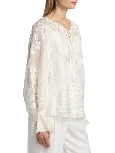 Kobi Halperin Women's Florence Embroidered Sheer Blouse | Thumbnail 4 Kobi Halperin Women's Florence Embroidered Sheer Blouse | Thumbnail 4