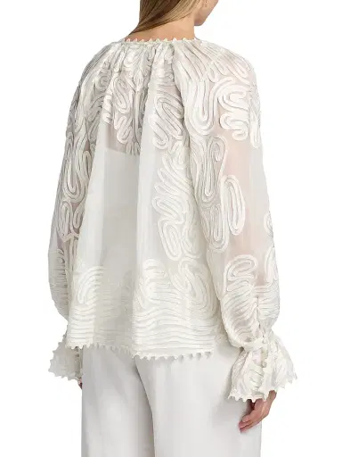 Kobi Halperin Women's Florence Embroidered Sheer Blouse | Thumbnail 5 Kobi Halperin Women's Florence Embroidered Sheer Blouse | Thumbnail 5