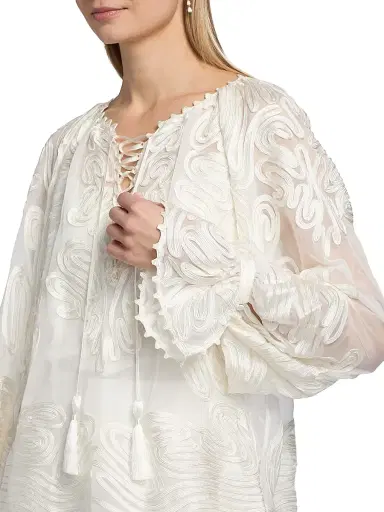 Kobi Halperin Women's Florence Embroidered Sheer Blouse | Thumbnail 6 Kobi Halperin Women's Florence Embroidered Sheer Blouse | Thumbnail 6