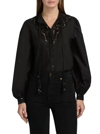 Kobi Halperin Women's Harper Sequined Lace Blouse | Thumbnail 3 Kobi Halperin Women's Harper Sequined Lace Blouse | Thumbnail 3