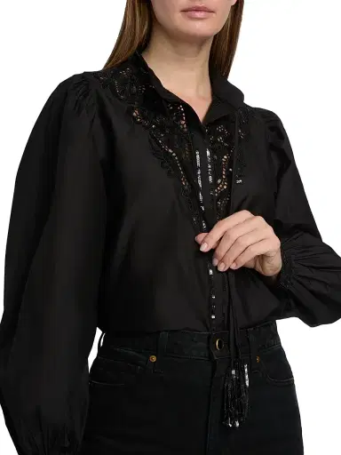 Kobi Halperin Women's Harper Sequined Lace Blouse | Thumbnail 6 Kobi Halperin Women's Harper Sequined Lace Blouse | Thumbnail 6