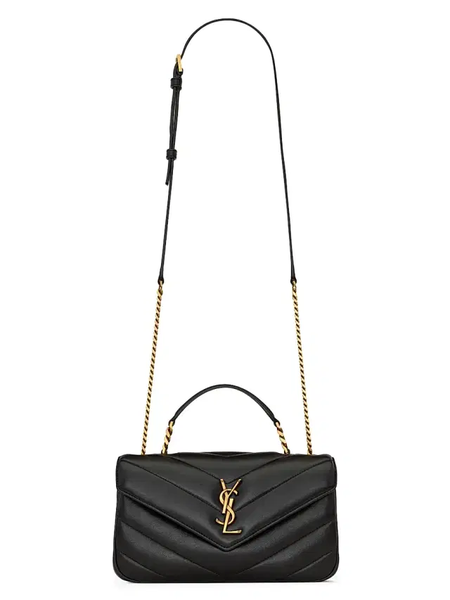 Saint Laurent Women's Loulou Top Handle Bag in Lambskin - Black