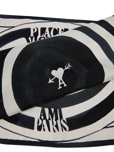 AMI PARIS Men's Place Des Victoires Silk Scarf | Thumbnail 2 AMI PARIS Men's Place Des Victoires Silk Scarf | Thumbnail 2