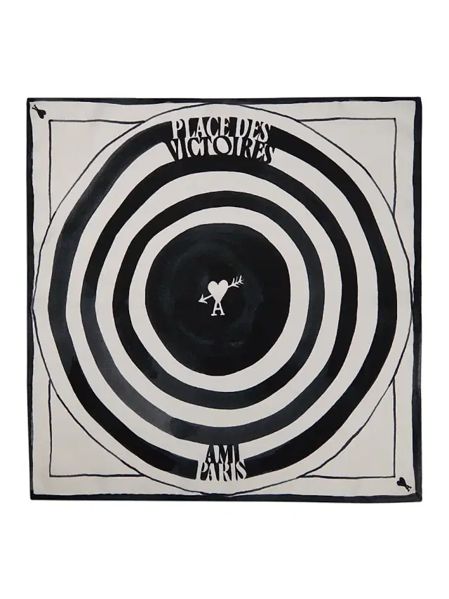 AMI Paris Men's Place Des Victoires Silk Scarf - Noir