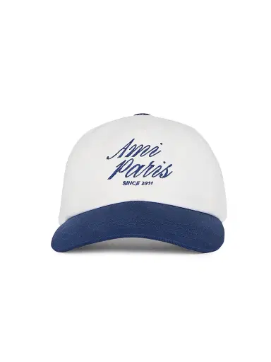 AMI PARIS Men's Logo-Embroidered Cotton Baseball Cap - Encre Blanc Creme | Thumbnail 2 AMI PARIS Men's Logo-Embroidered Cotton Baseball Cap - Encre Blanc Creme | Thumbnail 2