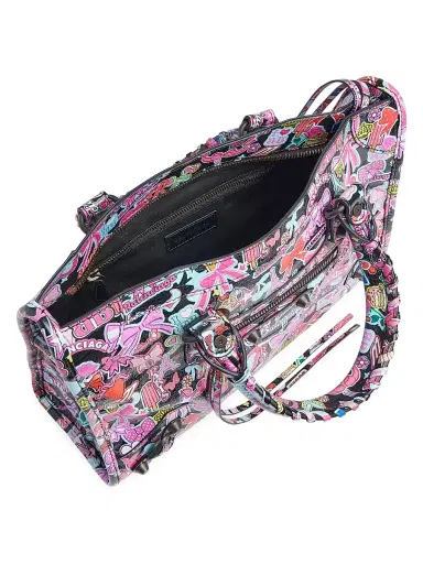 Balenciaga Women's Le City Top Handle Bag - Black Multicolor | Thumbnail 4