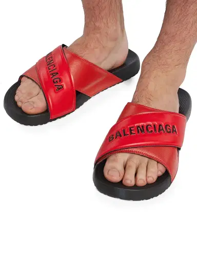 Balenciaga Men's Sporty Pool Slide Sandals - Black Red - Size 12 | Thumbnail 5 Balenciaga Men's Sporty Pool Slide Sandals - Black Red - Size 12 | Thumbnail 5
