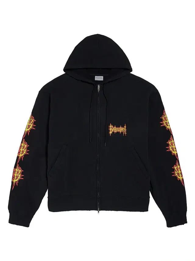 Men's Sacré Coeur Oversized Zip-Up Hoodie - Black