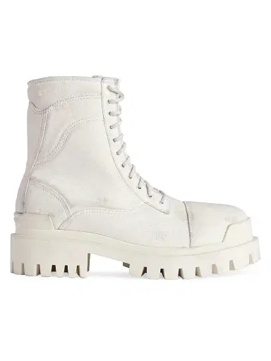 Balenciaga Men's Combat Strike Boots - White - Size 12 | Thumbnail 1