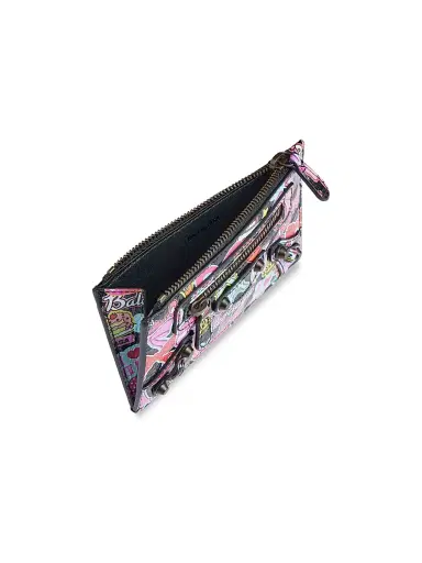 Balenciaga Women's Le City Long Coin and Card Holder - Multicolor Black | Thumbnail 3
