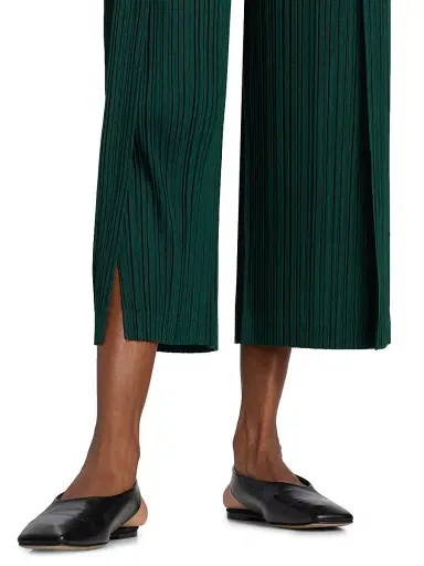 Pleats Please Issey Miyake Women's Plissé Pleats Crop Pants - Dark Green - Size Large | Thumbnail 6