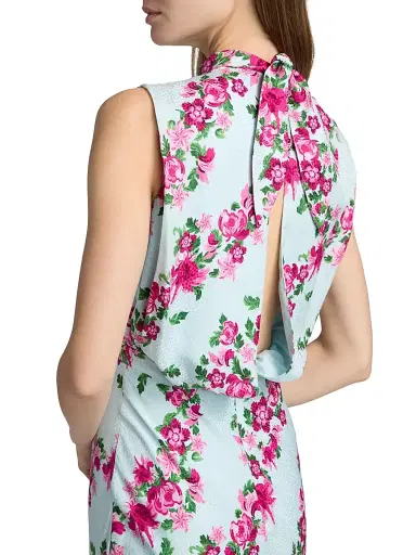 Saloni Women's Fleur Floral Satin Gown - Bellis Stripe - Size 4 | Thumbnail 6 Saloni Women's Fleur Floral Satin Gown - Bellis Stripe - Size 4 | Thumbnail 6