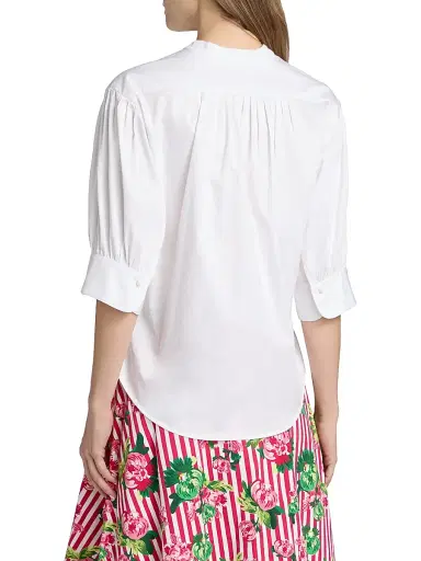 Saloni Women's Tavi Floral-Embroidered Button-Front Shirt - White Fan Flower - Size 14 | Thumbnail 5 Saloni Women's Tavi Floral-Embroidered Button-Front Shirt - White Fan Flower - Size 14 | Thumbnail 5
