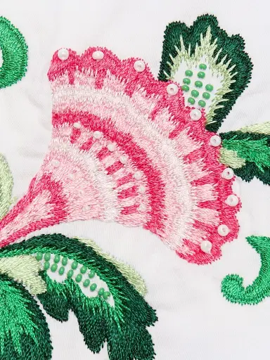 Saloni Women's Tavi Floral-Embroidered Button-Front Shirt - White Fan Flower - Size 14 | Thumbnail 7 Saloni Women's Tavi Floral-Embroidered Button-Front Shirt - White Fan Flower - Size 14 | Thumbnail 7