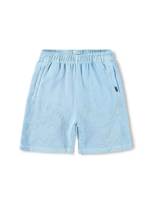 Molo Little Boy's & Boy's Embroidered Wave Shorts - Stream