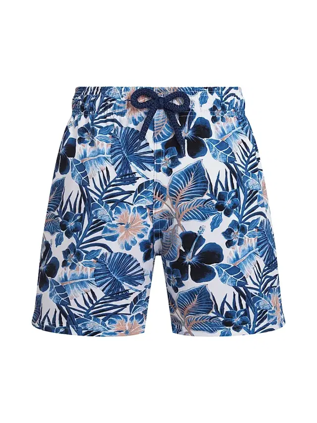 Vilebrequin Little Boy's & Boy's Island Flowers Swim Shorts - White Floral