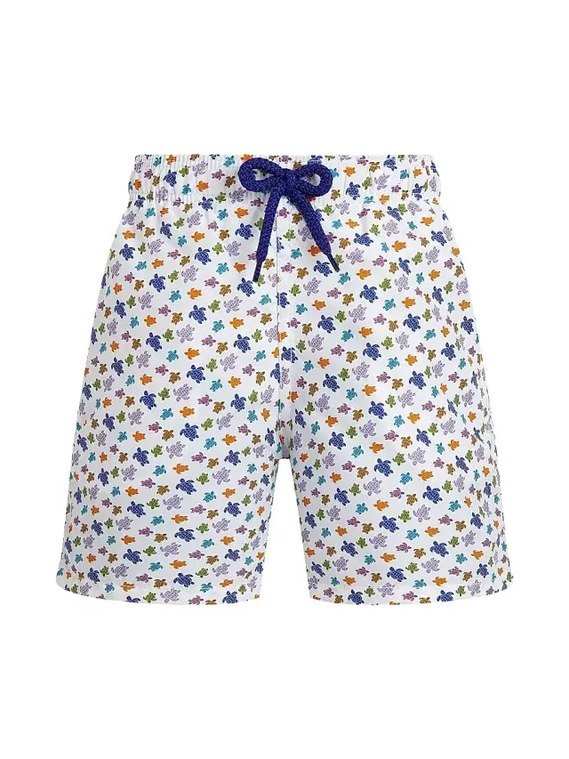 Vilebrequin Little Boy's & Boy's Micro Ronde Des Tortues Swim Shorts - White Multi