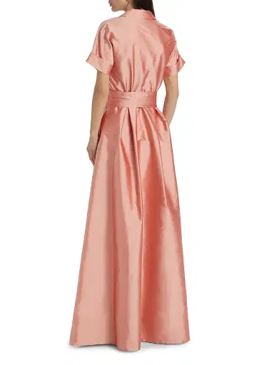 Chiara Boni La Petite Robe Women's Stoya Floral Appliqué A-Line Gown - Peau Dange - Size 2 | Thumbnail 5