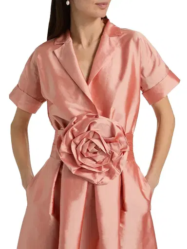 Chiara Boni La Petite Robe Women's Stoya Floral Appliqué A-Line Gown - Peau Dange - Size 2 | Thumbnail 6