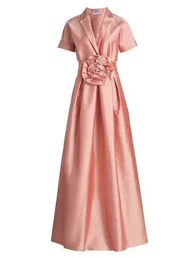 Chiara Boni La Petite Robe Women's Stoya Floral Appliqué A-Line Gown - Peau Dange - Size 2 | Thumbnail 1