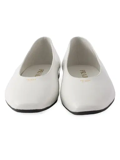 Prada Women's Brushed Leather Ballerinas - White - Size 11 | Thumbnail 3 Prada Women's Brushed Leather Ballerinas - White - Size 11 | Thumbnail 3