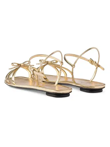 Prada Women's Flat Metallic Leather Sandals - Gold - Size 10 | Thumbnail 3 Prada Women's Flat Metallic Leather Sandals - Gold - Size 10 | Thumbnail 3