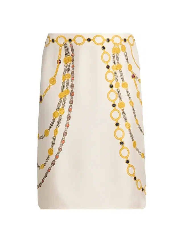 Versace Women's The Lover Silk Twill Pencil Skirt - Multi Color