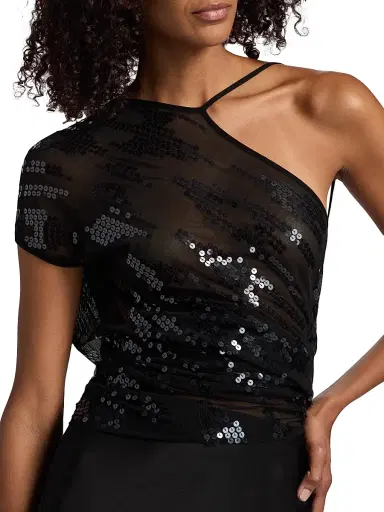 Rick Owens Women's Tungsten Sheer Sequined Top - Black Transparent Black - Size 2 | Thumbnail 6 Rick Owens Women's Tungsten Sheer Sequined Top - Black Transparent Black - Size 2 | Thumbnail 6