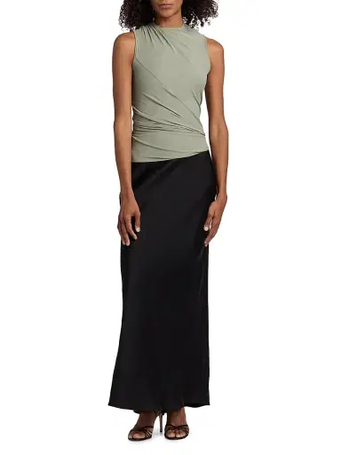 Rick Owens Women's Luna Jersey Wrap Top - Jade - Size 6 | Thumbnail 2