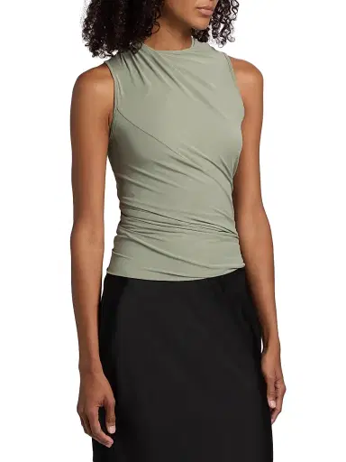 Rick Owens Women's Luna Jersey Wrap Top - Jade - Size 6 | Thumbnail 4