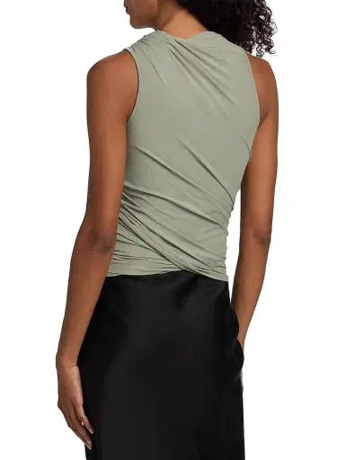 Rick Owens Women's Luna Jersey Wrap Top - Jade - Size 6 | Thumbnail 5