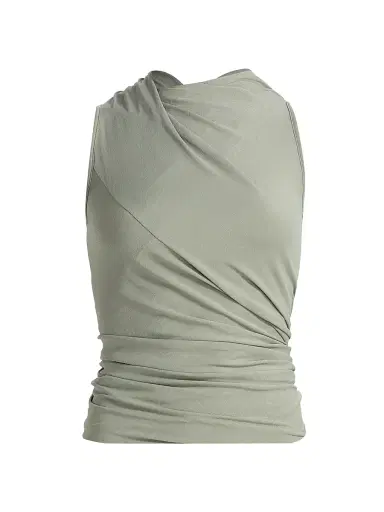 Rick Owens Women's Luna Jersey Wrap Top - Jade - Size 6 | Thumbnail 1
