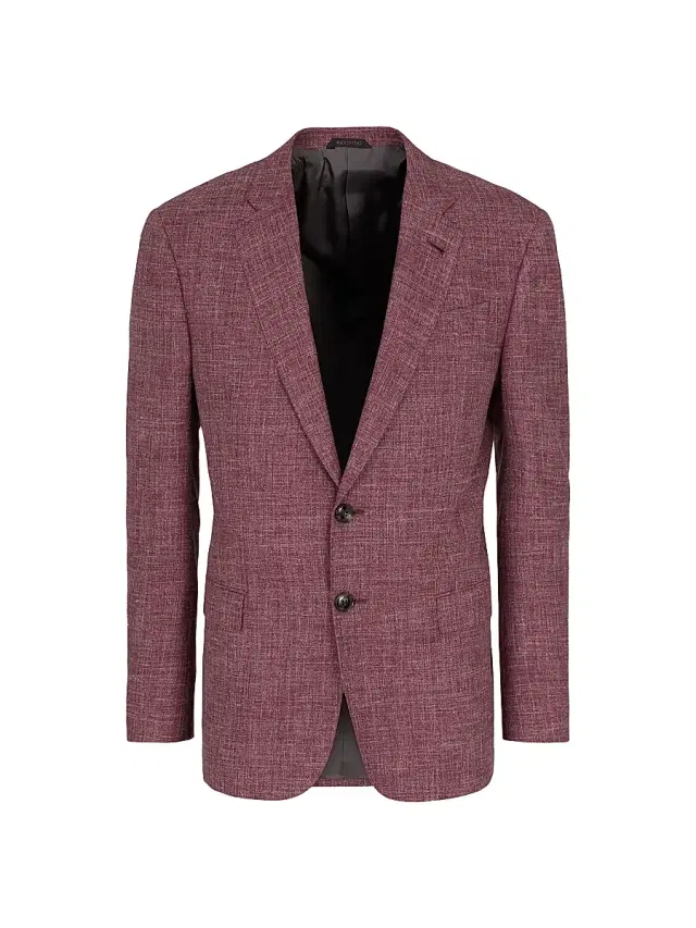 Giorgio Armani Men's Virgin Wool-Silk Blend Textured Sport Coat - Dusty Rose
