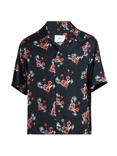 Rhude Men's Turbo Floral Camp Shirt - Black Red Multi | Thumbnail 1