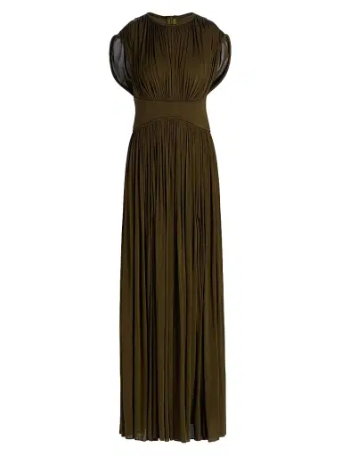 Zimmermann Women's Luna Draped Column Maxi Dress - Moss | Thumbnail 1 Zimmermann Women's Luna Draped Column Maxi Dress - Moss | Thumbnail 1
