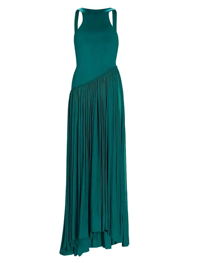 Zimmermann Women's Luna Jersey Asymmetric Maxi Dress - Teal