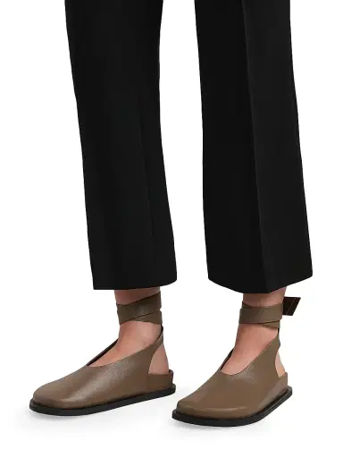 A.Emery Women's Marion Ankle Tie Clogs - Sable | Thumbnail 4