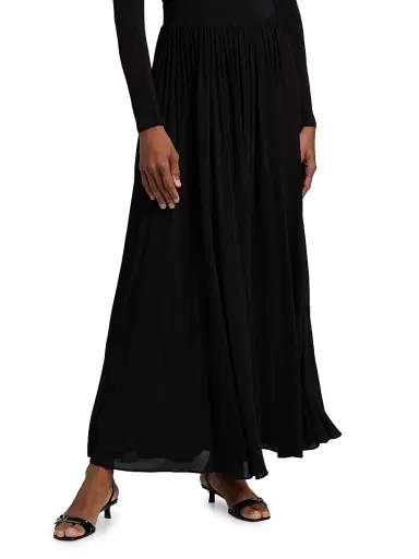Zimmermann Women's Gathered Midi-Skirt - Black | Thumbnail 3 Zimmermann Women's Gathered Midi-Skirt - Black | Thumbnail 3