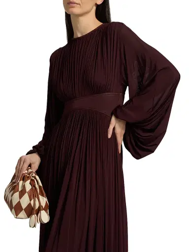 Zimmermann Women's Luna Billow Pleated Maxi Dress - Mahogany | Thumbnail 6 Zimmermann Women's Luna Billow Pleated Maxi Dress - Mahogany | Thumbnail 6