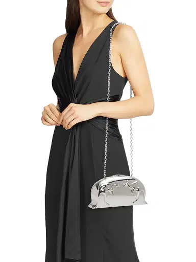 Zimmermann Women's Rapture Kangaroo-Motif Metallic Clutch | Thumbnail 2